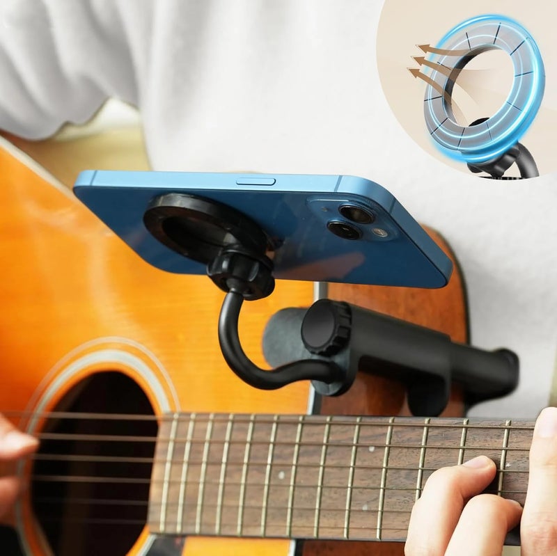 FAELUNE Magnetic Plus Guitar Phone Holder mount, Adjustable & Rotatable Arm, Supports iPhone 12+&Magsafe, Universal Phone Fit, Ideal for Digital Sheet Music, Teaching Videos, Live Streaming & Recording - Image 1